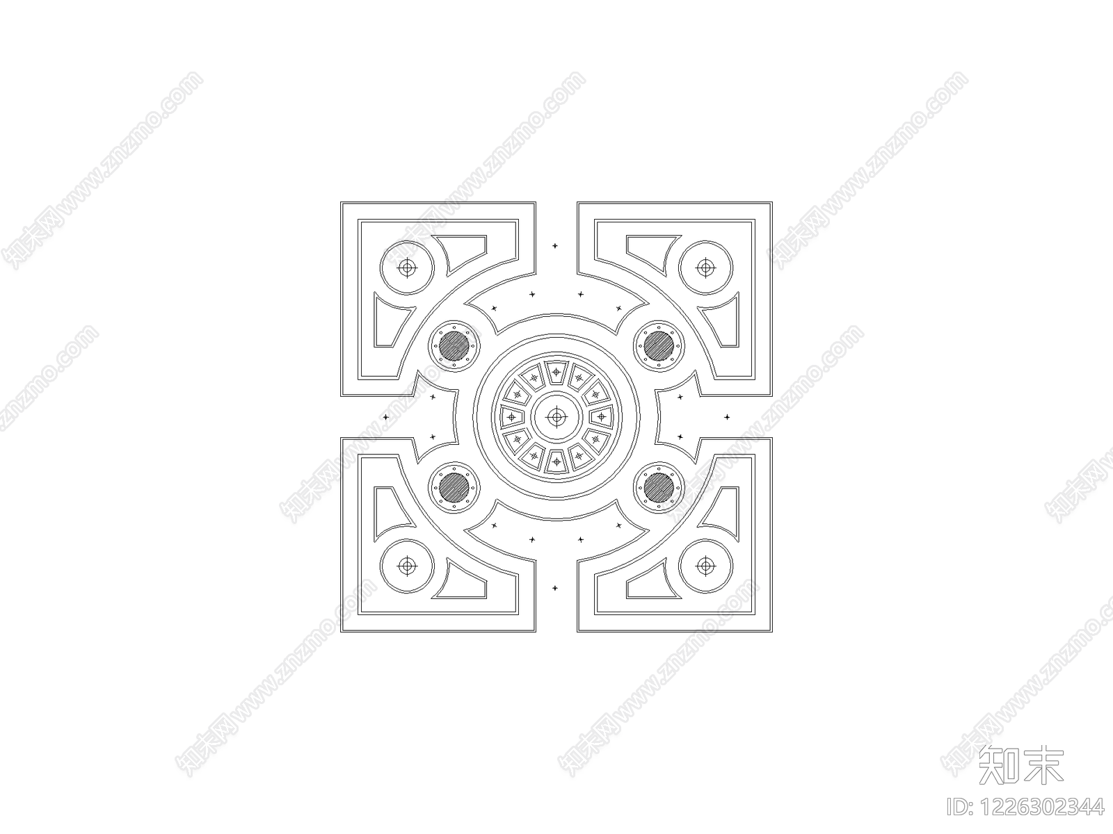 雕塑装饰构件cad施工图下载【ID:1226302344】
