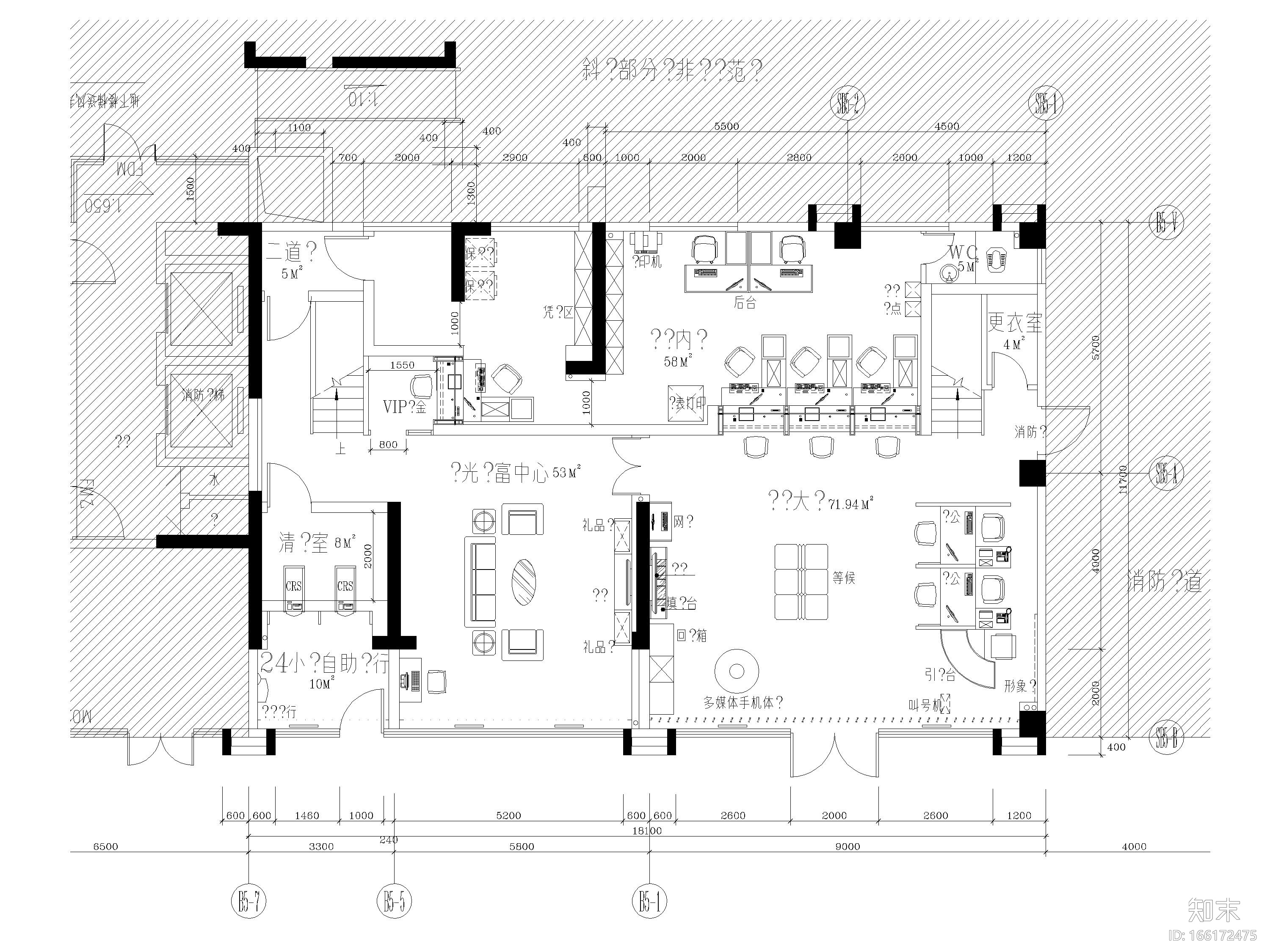 [广东]光大银行430㎡汕头分行装修施工图cad施工图下载【ID:166172475】