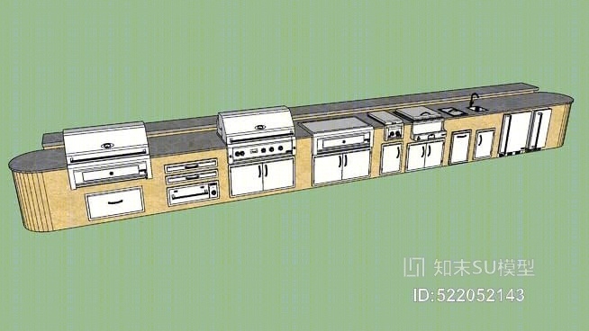 AHT卢克索32’（22515）烧烤岛SU模型下载【ID:522052143】