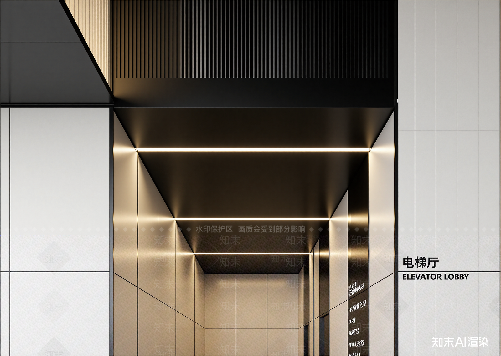 现代电梯间3D模型下载【ID:1214256882】