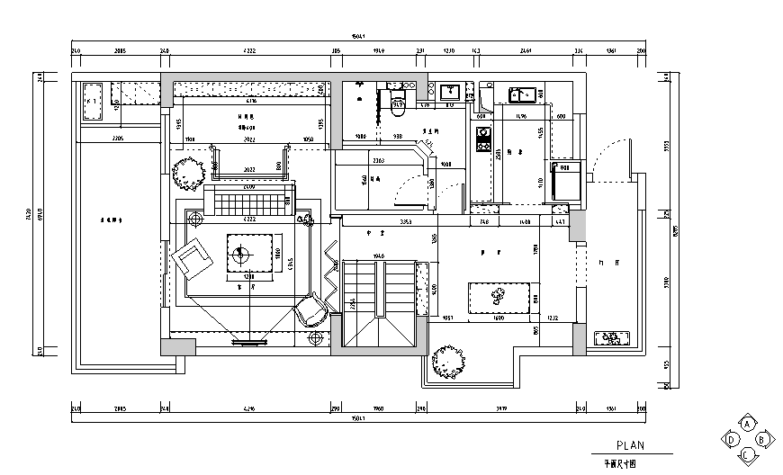 楼兰庭静舍简约小清新复式别墅设计施工图（附效果图）cad施工图下载【ID:161684149】