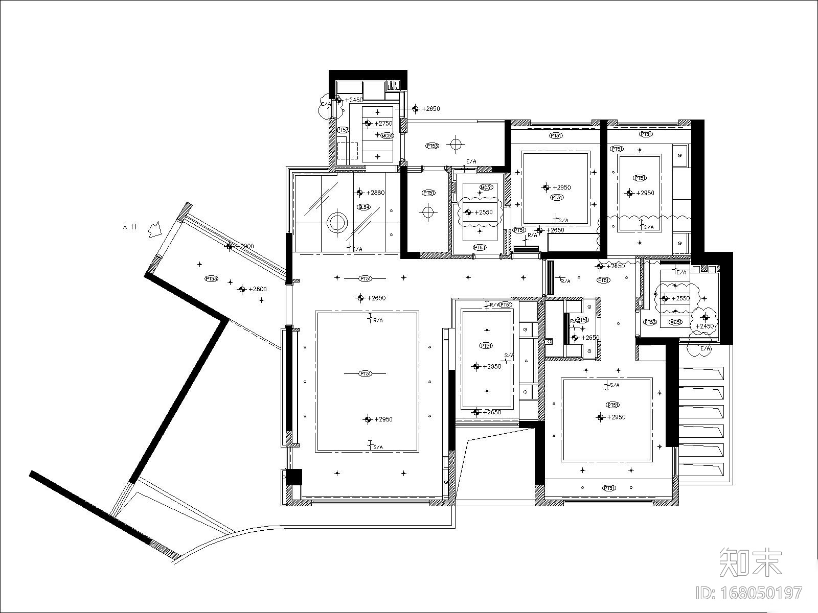 [深圳]梁志天-深圳浅水湾两室两厅户型样板间丨施工图...施工图下载【ID:168050197】