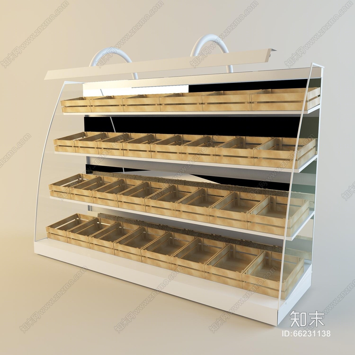 现代高级蔬菜展柜3D模型下载【ID:66231138】