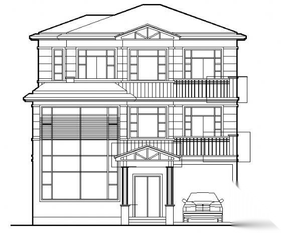 某三层别墅建筑方案图cad施工图下载【ID:149923172】