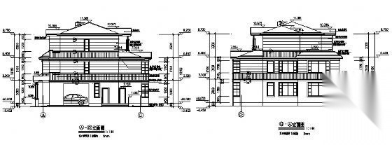 某三层别墅建筑方案图cad施工图下载【ID:149923172】