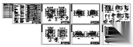 某三层别墅建筑方案图cad施工图下载【ID:149923172】