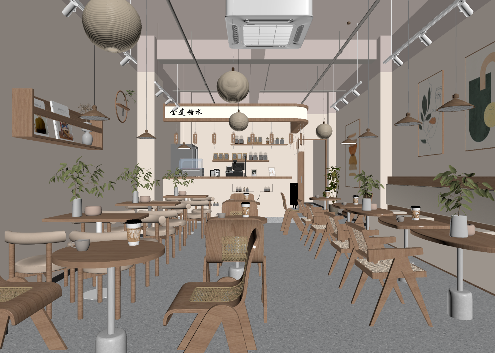 侘寂咖啡厅3D模型下载【ID:1214595943】