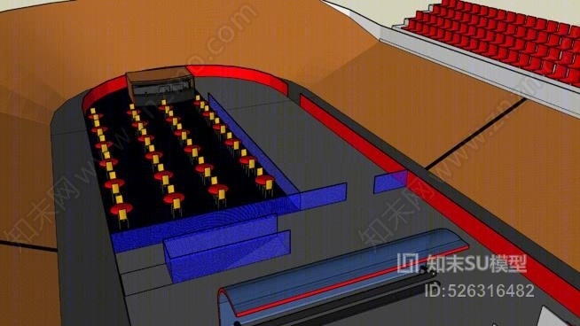 室内自行车跑道SU模型下载【ID:526316482】