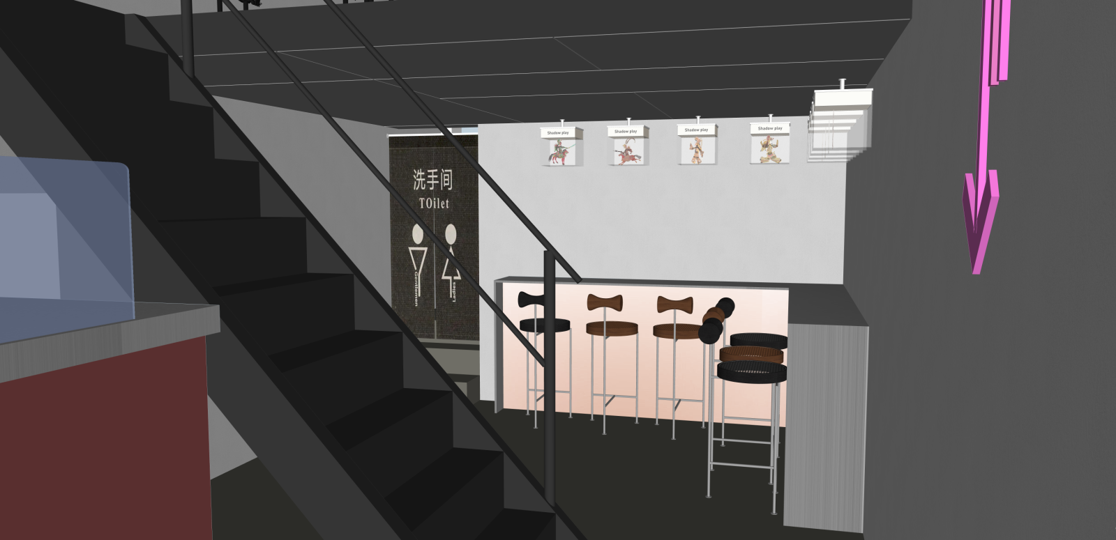 工业快餐店SU模型下载【ID:1215966708】