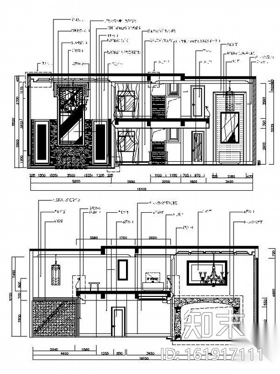 [广东]三层美式新古典别墅样板房装修（含实景）cad施工图下载【ID:161917111】