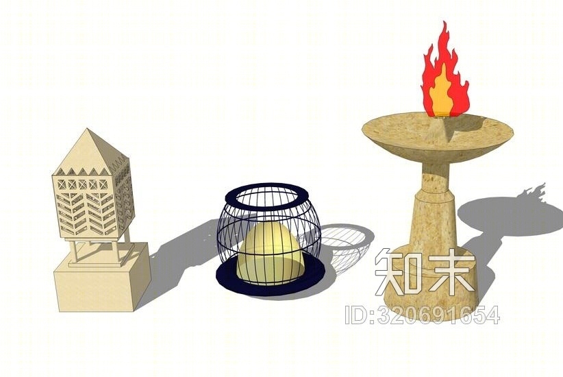 园林灯SU模型下载【ID:320691654】
