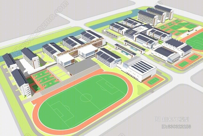 上师大附属嘉善小学SU模型下载【ID:830323258】