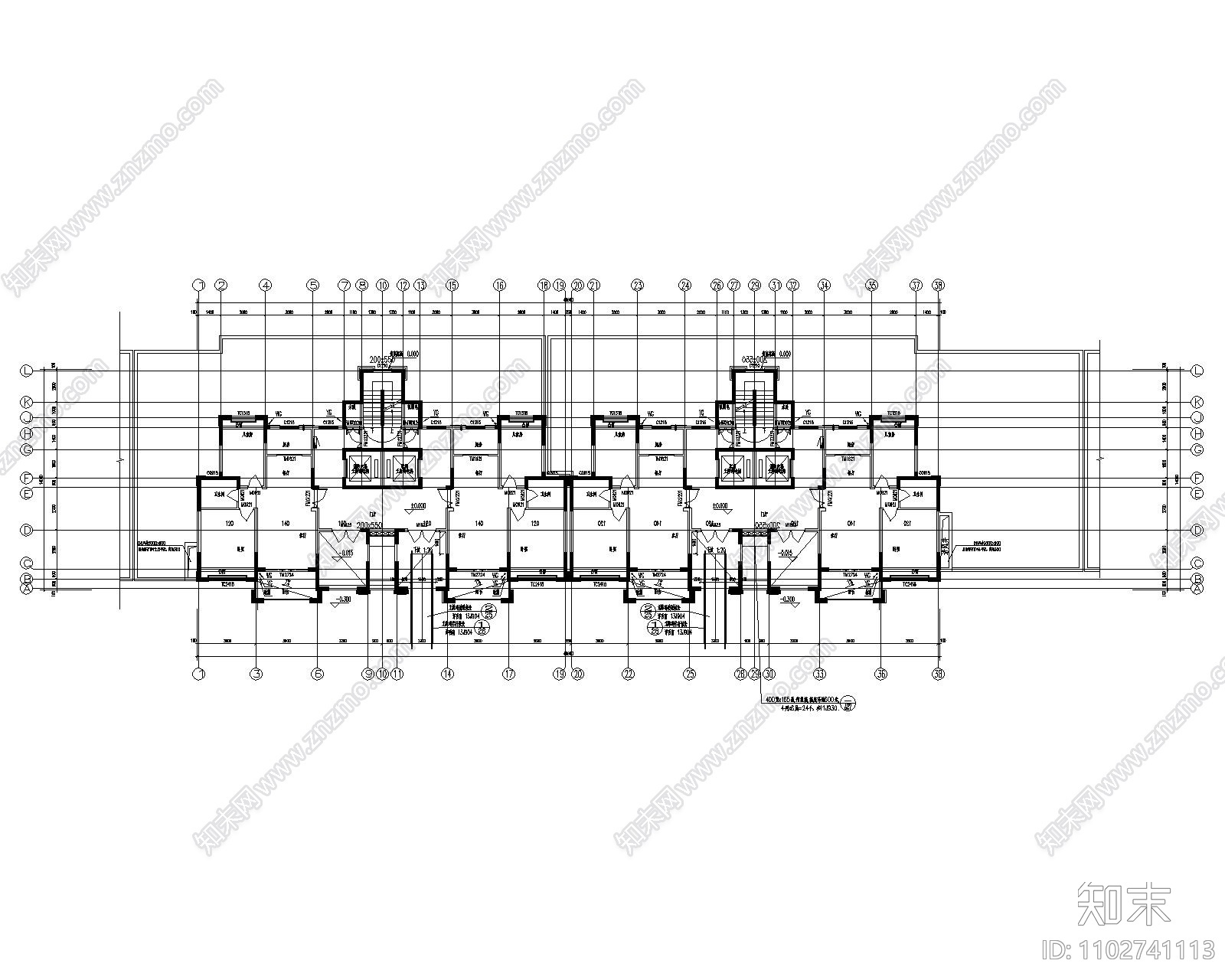 贵州住宅幼儿园地下车库综合体建筑施工图施工图下载【ID:1102741113】