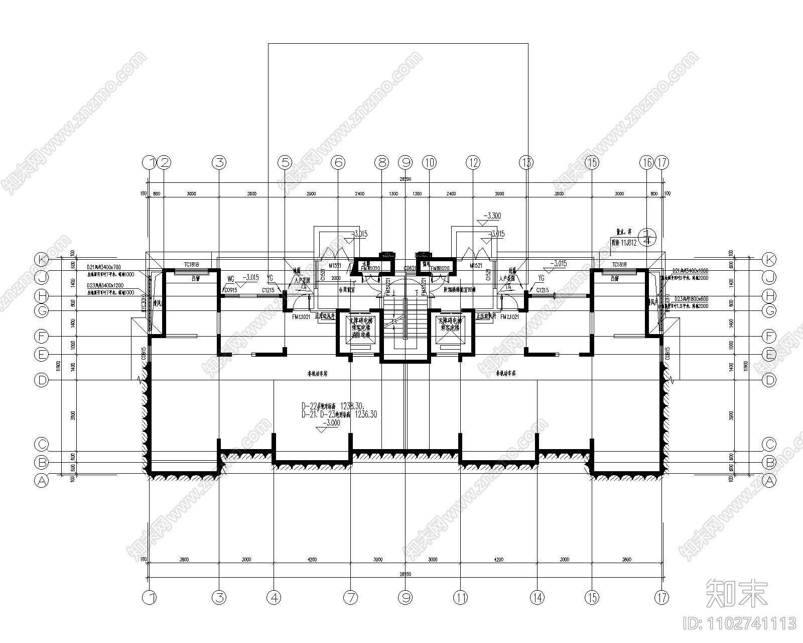 贵州住宅幼儿园地下车库综合体建筑施工图施工图下载【ID:1102741113】