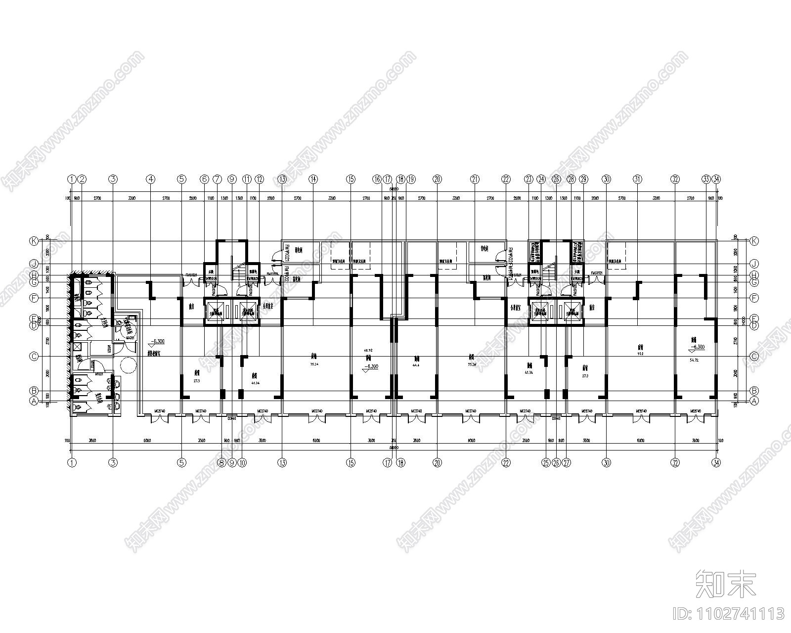 贵州住宅幼儿园地下车库综合体建筑施工图施工图下载【ID:1102741113】