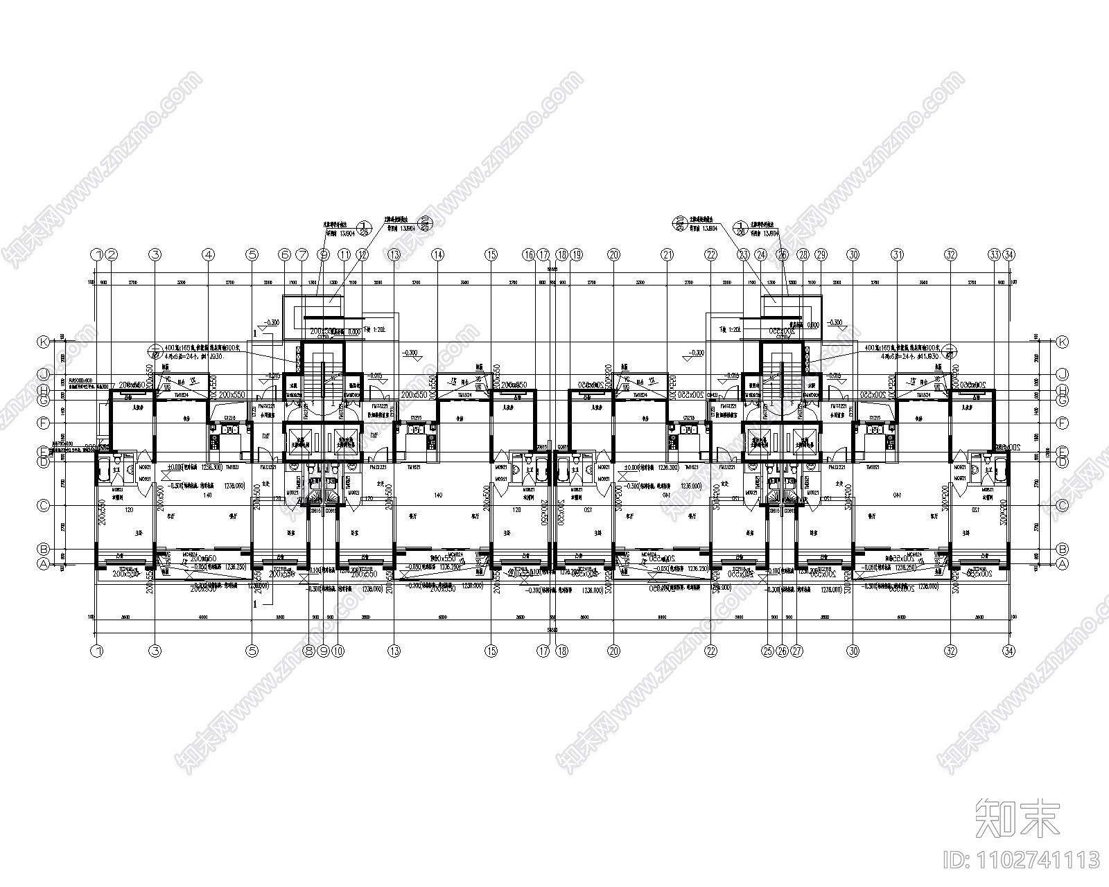 贵州住宅幼儿园地下车库综合体建筑施工图施工图下载【ID:1102741113】