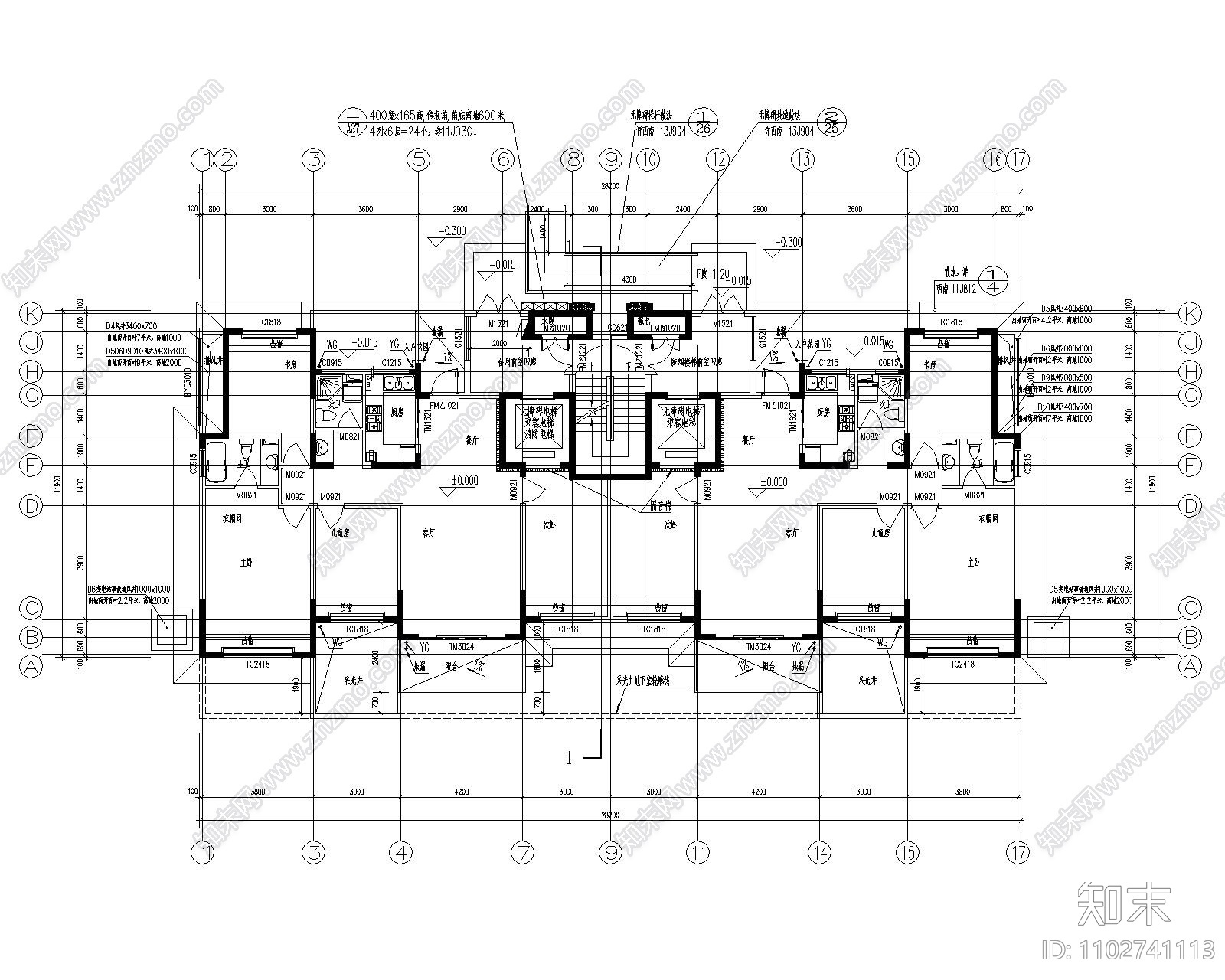 贵州住宅幼儿园地下车库综合体建筑施工图施工图下载【ID:1102741113】