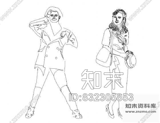 图块/节点CAD抽象人物平立面图集施工图下载【ID:832305853】
