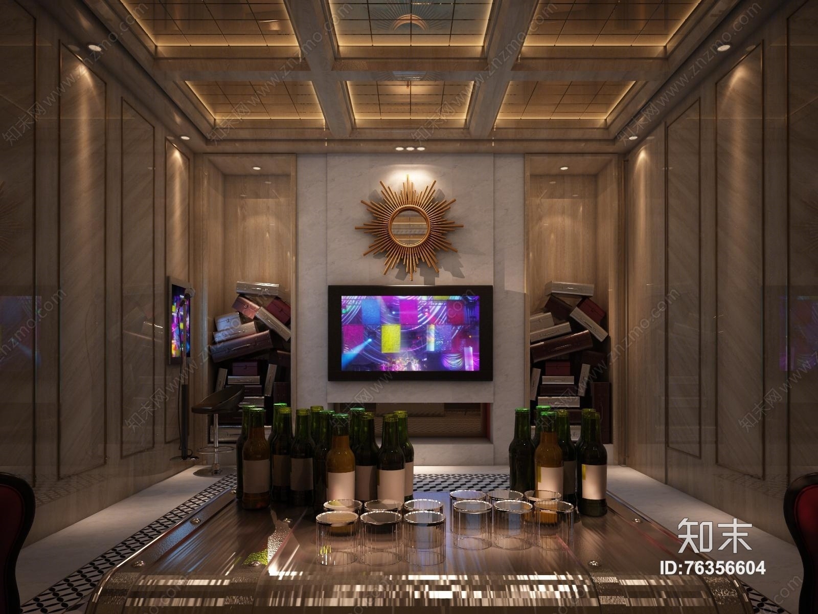 现代风格KTV沙发3D模型下载【ID:76356604】