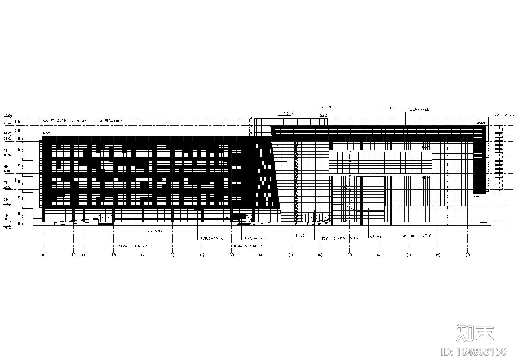 [广州]东莞市图书馆建筑工程项目施工图cad施工图下载【ID:164863150】