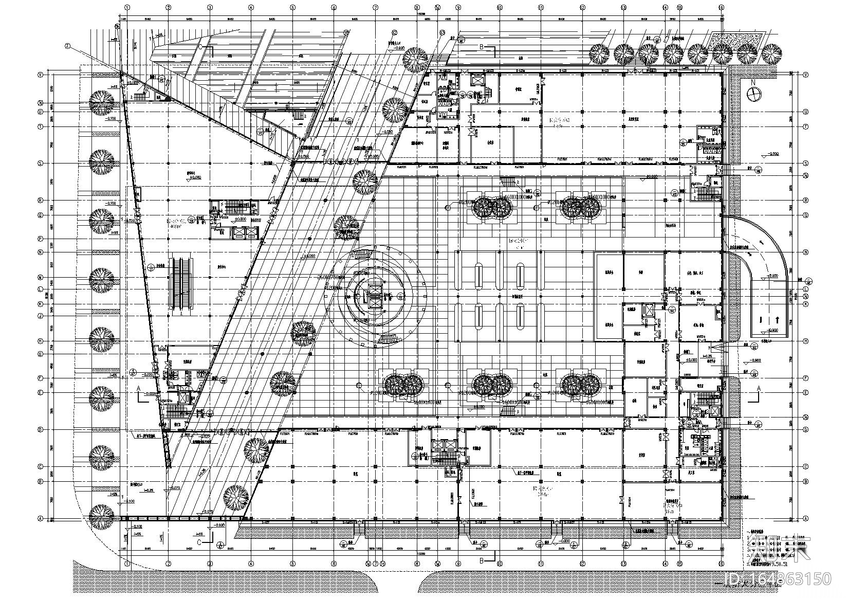 [广州]东莞市图书馆建筑工程项目施工图cad施工图下载【ID:164863150】