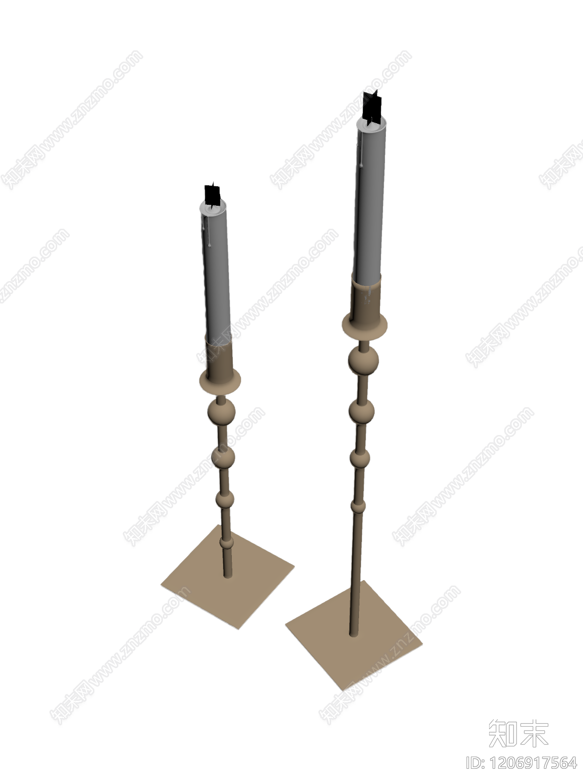 双高烛台装饰品3D模型下载【ID:1206917564】