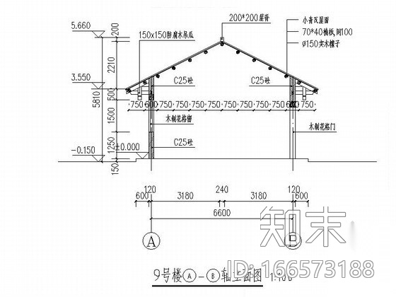 [仿古建]木结构房屋建筑方案图施工图下载【ID:166573188】