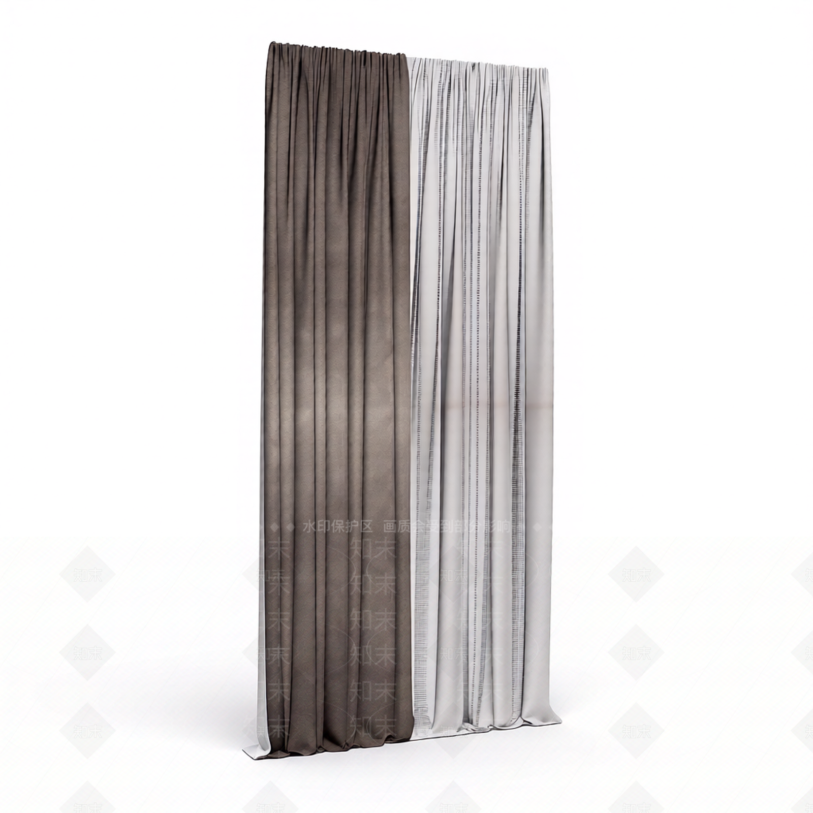 双色窗帘模型3D模型下载【ID:1206190950】