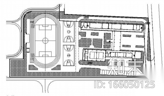 某小学校园景观图纸cad施工图下载【ID:166050125】