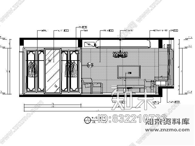 图块/节点样板间主人房立面图cad施工图下载【ID:832210733】