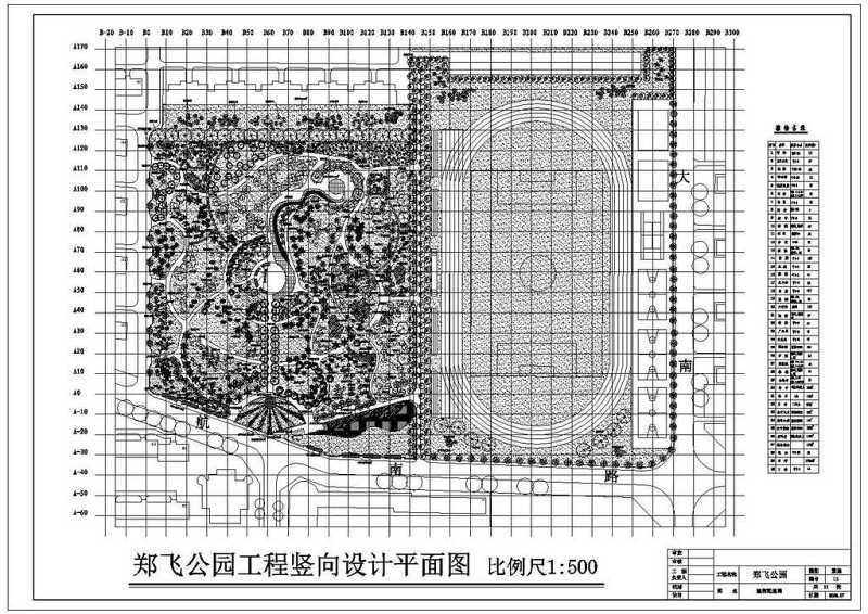 CAD郑飞公园施工植物配植图纸cad施工图下载【ID:149597177】