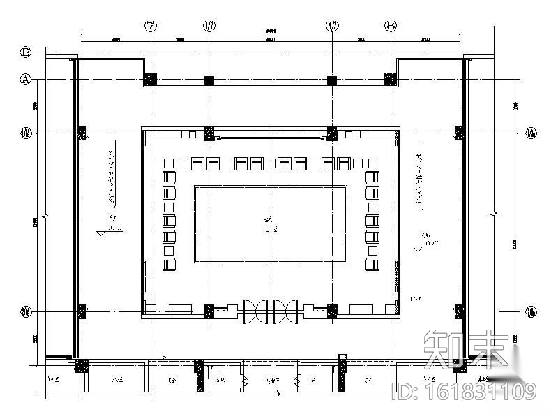 某办公空间廊桥装饰施工图cad施工图下载【ID:161831109】