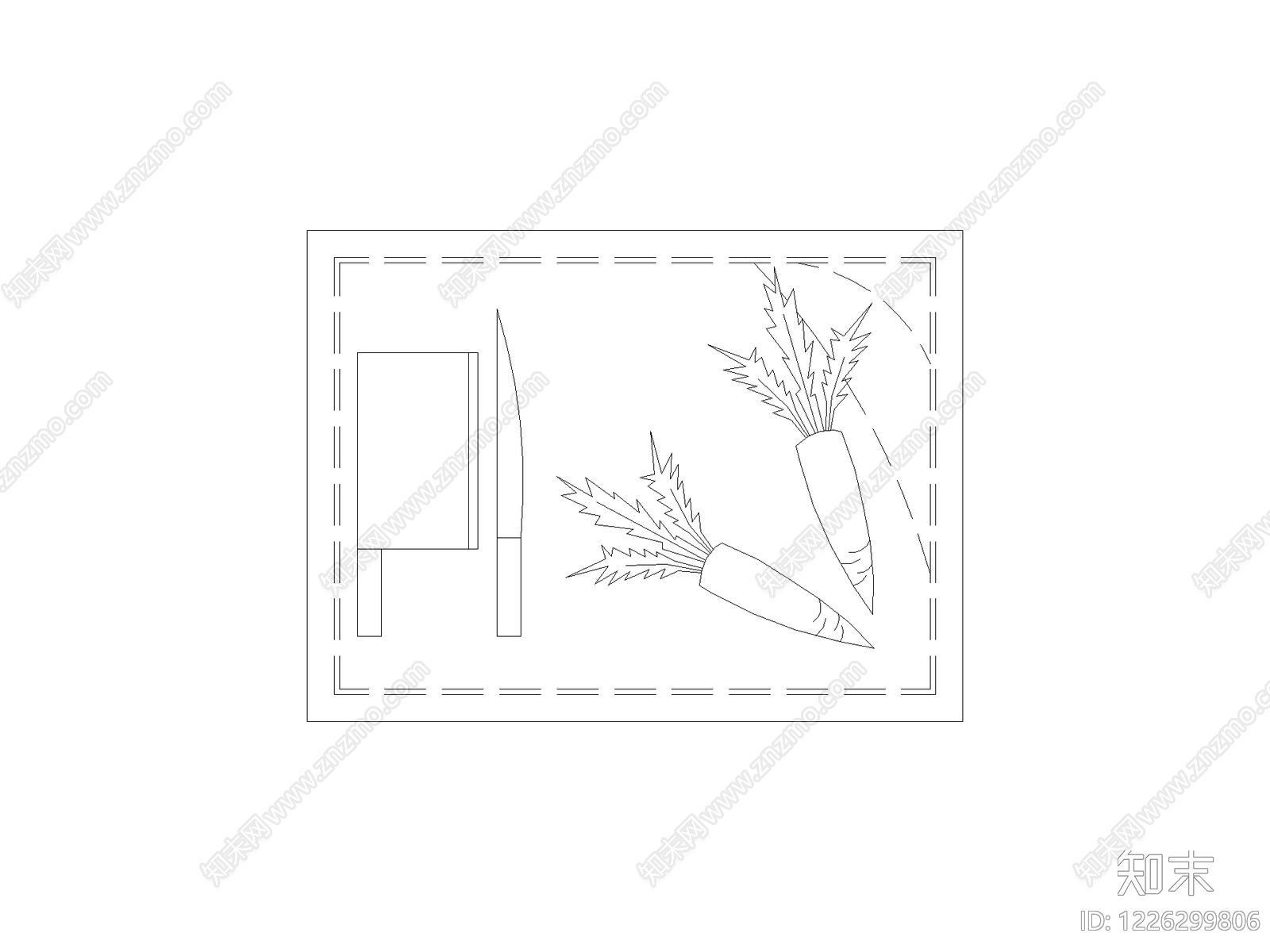 现代食物CAD图纸