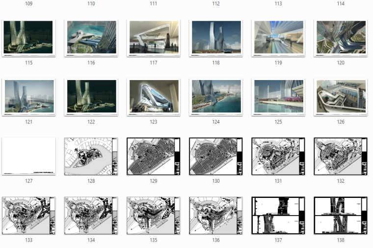 [迪拜]扎哈舞蹈大厦建筑设计方案文本（PDF+CAD）cad施工图下载【ID:151437193】