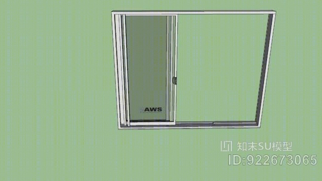 3面板滑动玻璃门SU模型下载【ID:922673065】