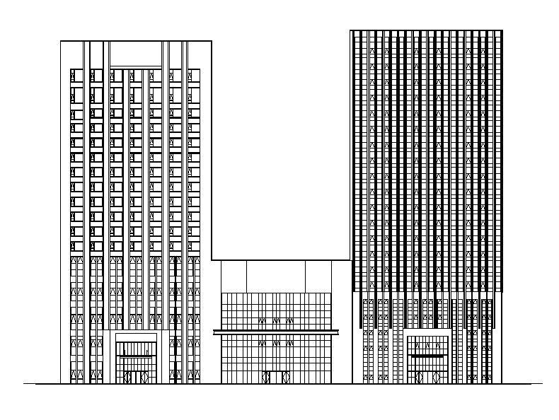 [江苏]高层连廊式办公酒店综合体建筑施工图施工图下载【ID:151528128】