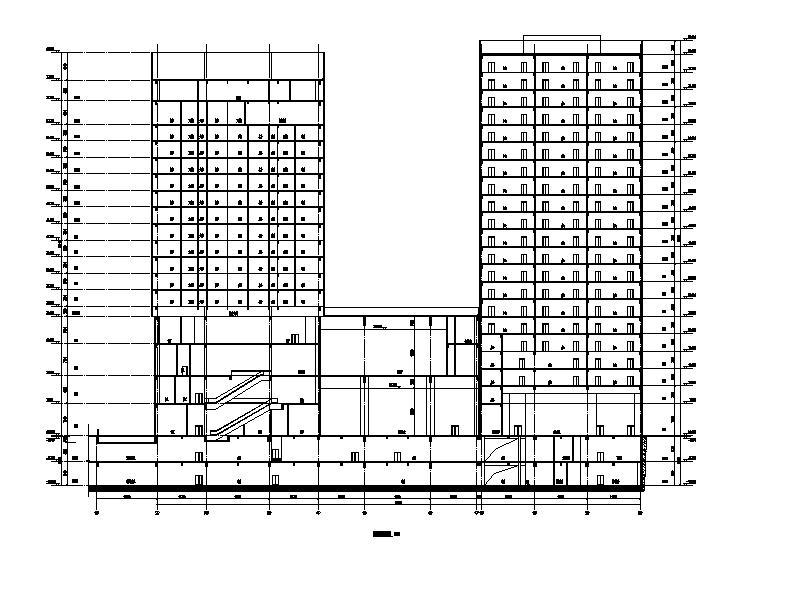 [江苏]高层连廊式办公酒店综合体建筑施工图施工图下载【ID:151528128】