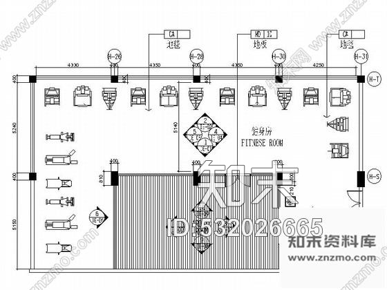 施工图江苏超五星级酒店健身房装修设计CAD施工图含效果施工图下载【ID:532026665】