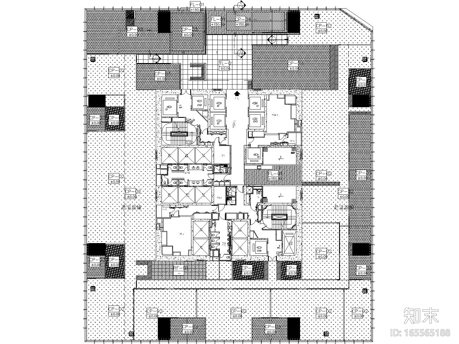 [上海]广发证券上海国金16楼办公室施工图cad施工图下载【ID:165565188】