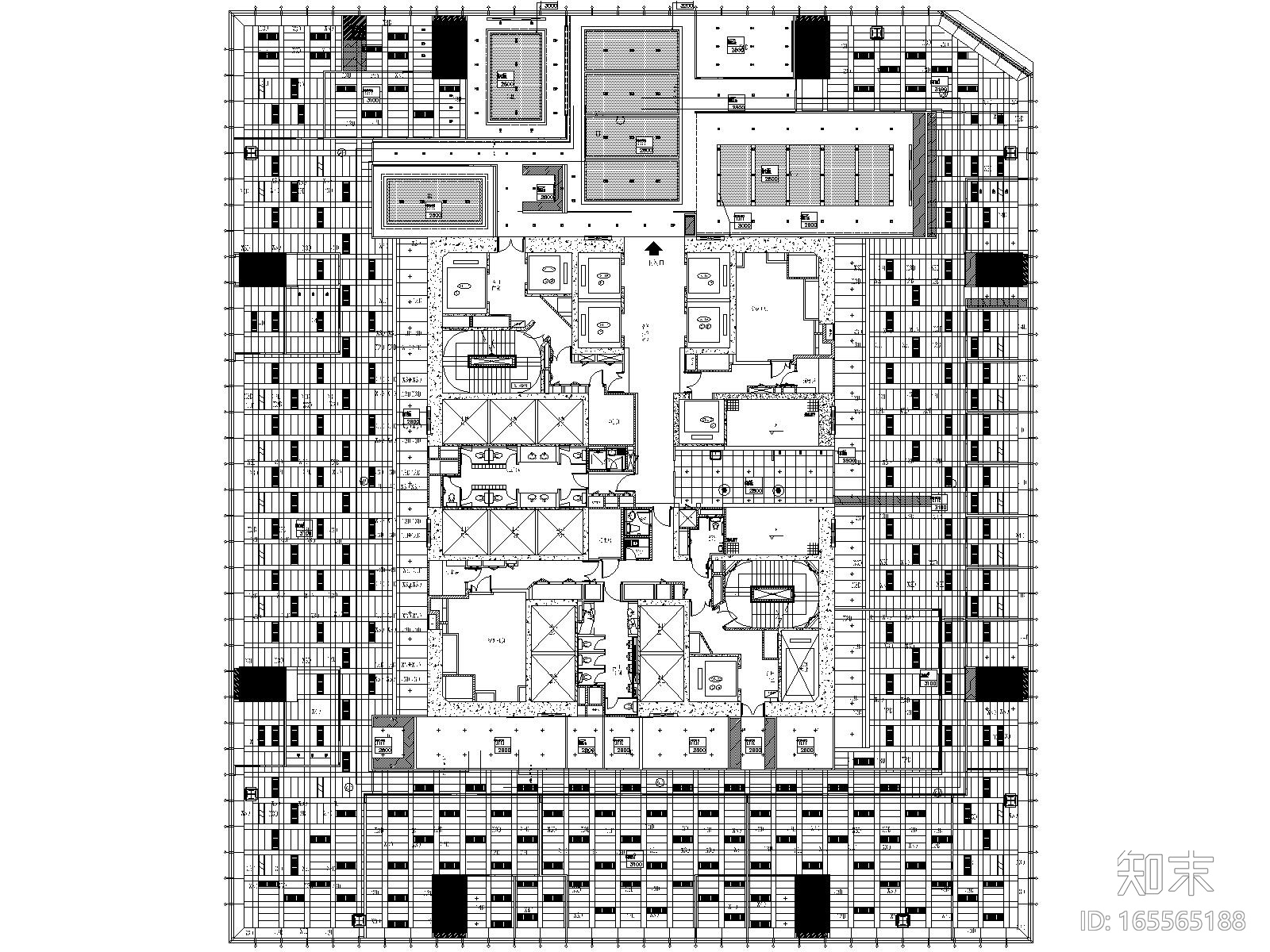 [上海]广发证券上海国金16楼办公室施工图cad施工图下载【ID:165565188】