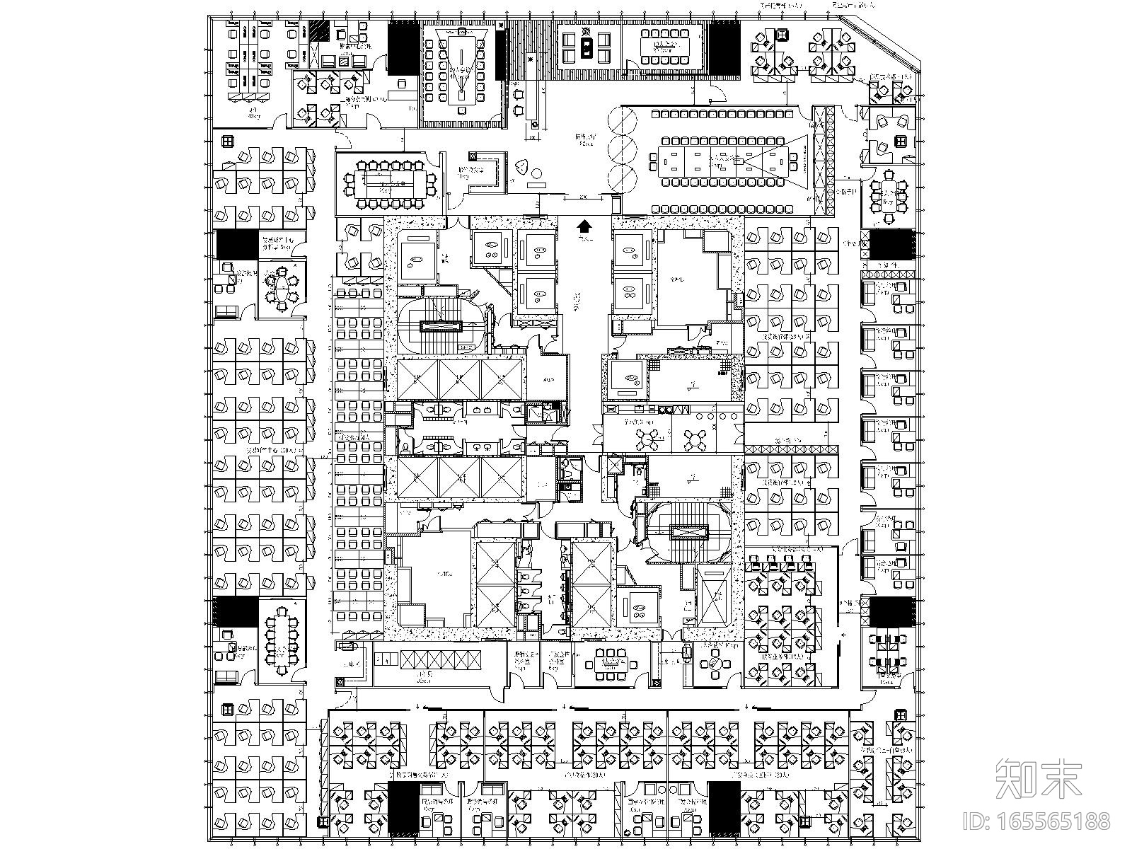 [上海]广发证券上海国金16楼办公室施工图cad施工图下载【ID:165565188】