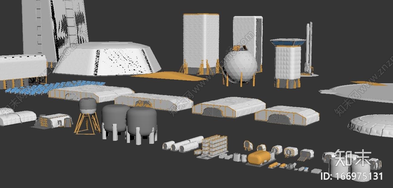 次世代科幻基地场景3d模型CG模型下载【ID:166975131】