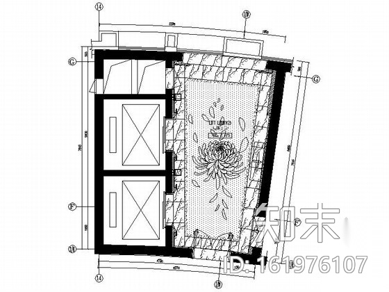 精装酒店电梯厅装修图cad施工图下载【ID:161976107】