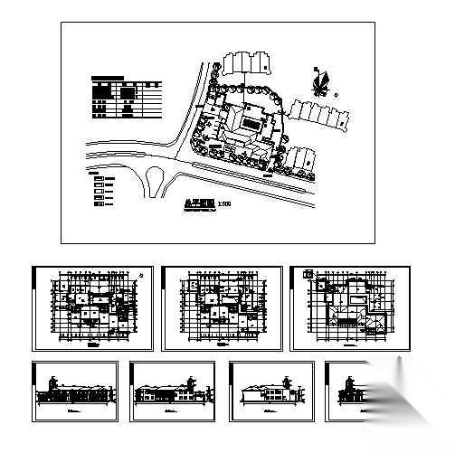 某居住小区二层六班幼儿园建筑设计方案(有效果图)施工图下载【ID:160724123】