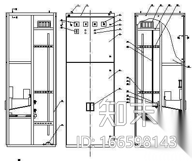 MNS进线柜总装图cad施工图下载【ID:166598143】