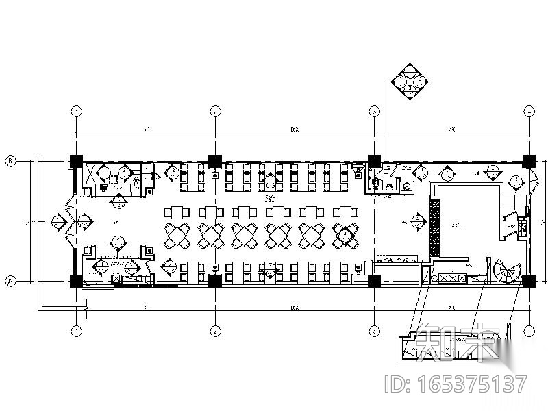 [郑州]全国连锁餐饮空间设计CAD施工图(含效果图)cad施工图下载【ID:165375137】