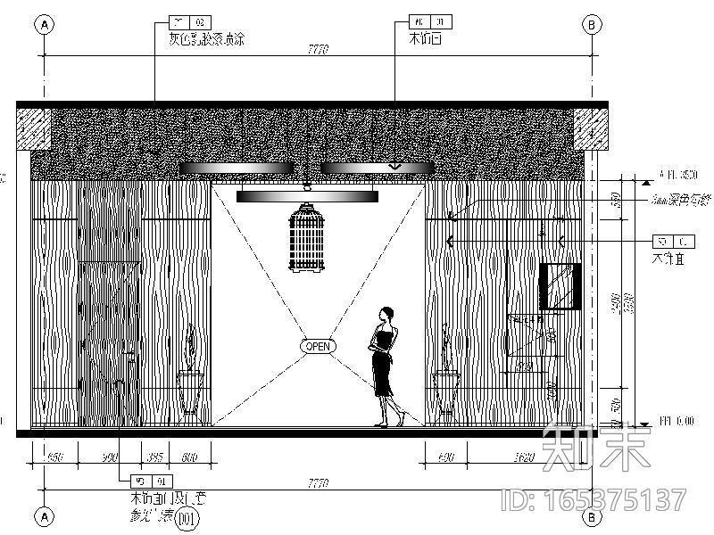 [郑州]全国连锁餐饮空间设计CAD施工图(含效果图)cad施工图下载【ID:165375137】