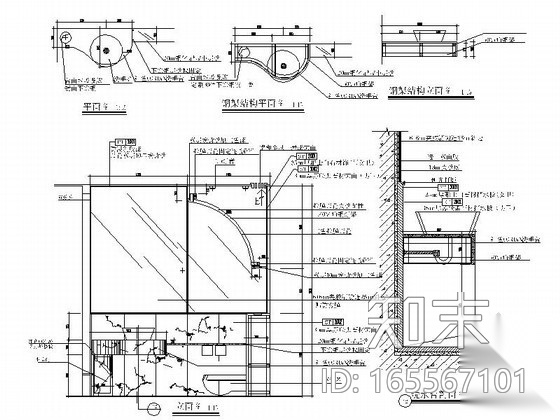 高档咖啡厅卫生间室内设计施工图cad施工图下载【ID:165567101】