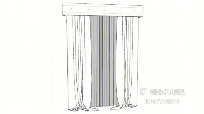 窗帘SU模型下载【ID:97776544】