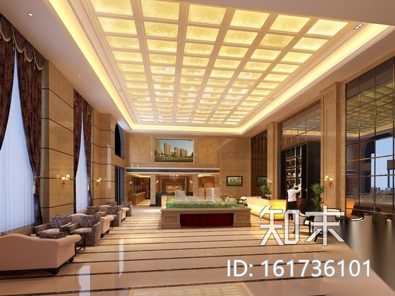 [杭州]某公馆现代售楼中心装修图（含效果）cad施工图下载【ID:161736101】